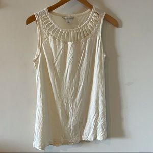 BR sleeveless blouse Sz S Ivory EUC